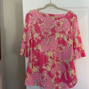 Lilly Pulitzer Belle Top, Hotty Pink Day Lilly